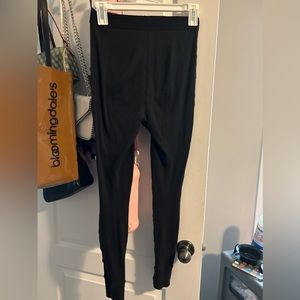 SKIMS soot black thermal ribbed cotton-blend leggings S